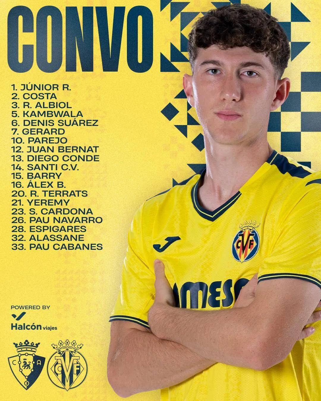 关于比利亚雷亚尔球员入选国家队，备战国际比赛日的信息